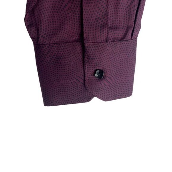Karl Lagerfeld Paris Purpl Wine Patterned Long Sleeve Button Up Dress Shirt US M - Picture 6 of 10
